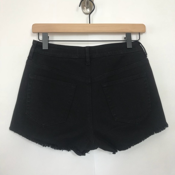 Pacsun High Rise Shorts Black Distressed EUC 25 - Picture 4 of 6